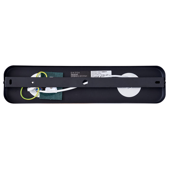 QAZQA Afgeronde plafondspot zwart GU10 35mm 2-lichts draai- en