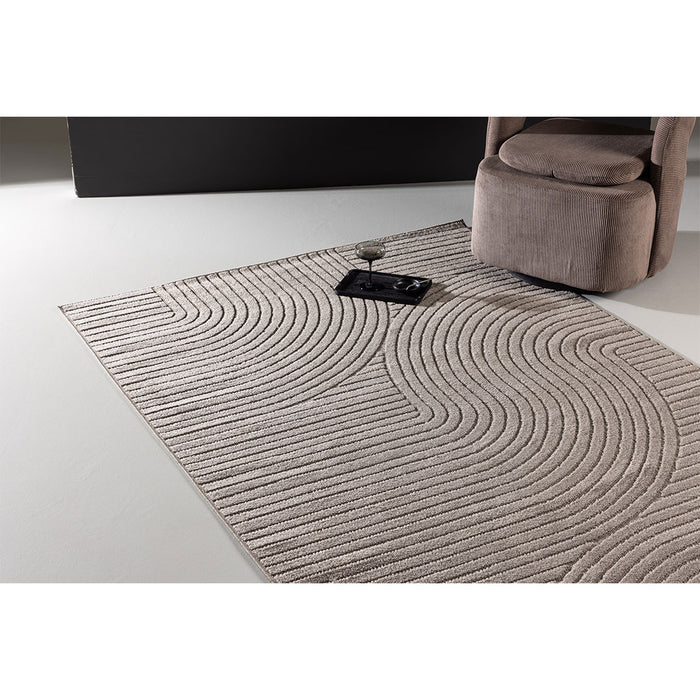 Hioshop Vince vloerkleed 240x340 cm bruin.