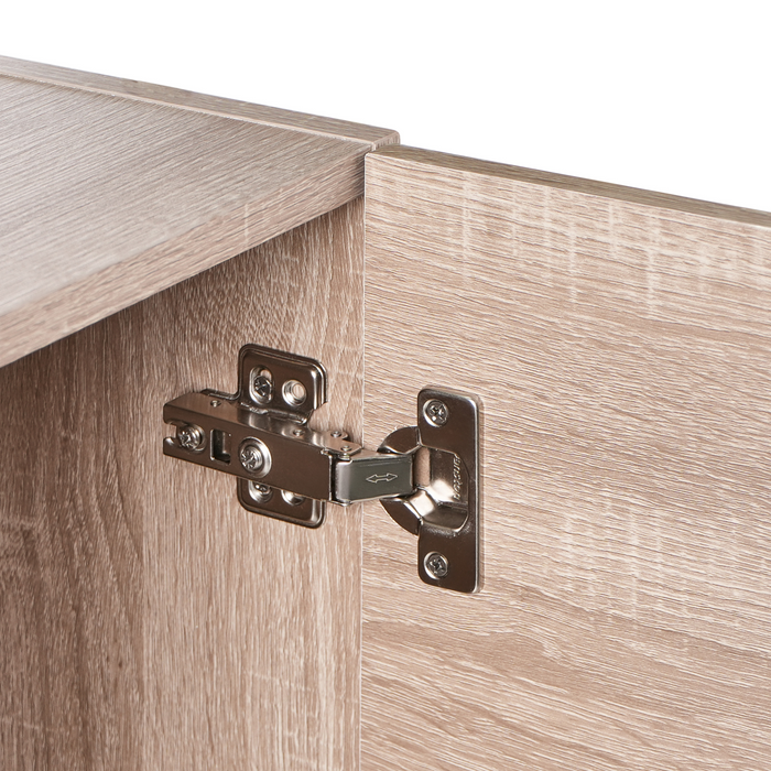 Beliani - URUCU - Wandgemonteerde badkamerkast - Lichtbruin - MDF