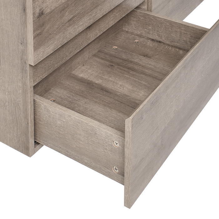 Beliani - VIEDMA - Wandgemonteerde dubbele wastafelkast - Taupe - MDF