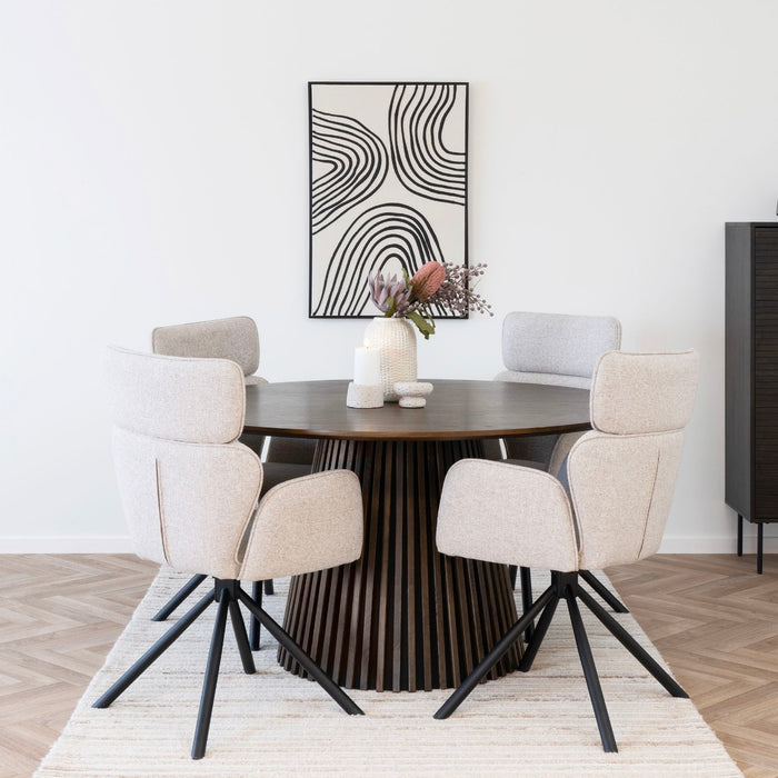 House Nordic Osaka Gerookt Eiken Eettafel Rond Ø140