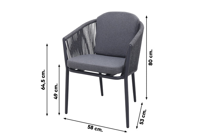 VDG Avalon dining tuinstoel - Anthracite