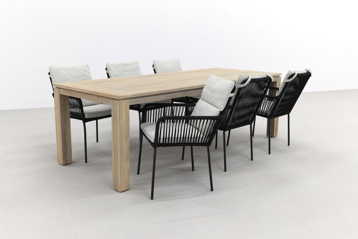 VDG Teresa Black|Rome grey 240 cm. tuinset – 7-delig