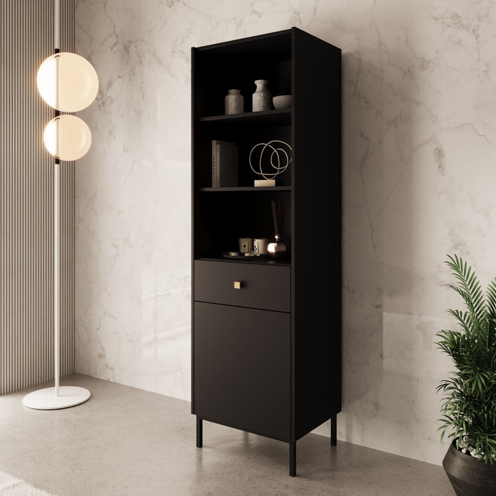 Meubella - Boekenkast Norment - Zwart - 54 cm