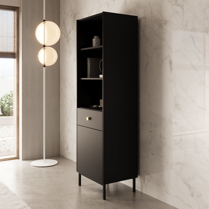 Meubella - Boekenkast Norment - Zwart - 54 cm