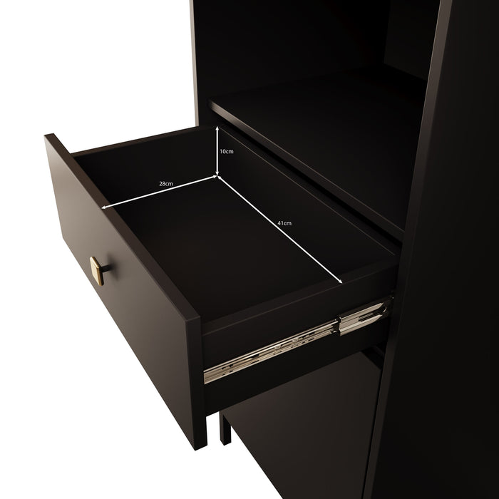 Meubella - Boekenkast Norment - Zwart - 54 cm