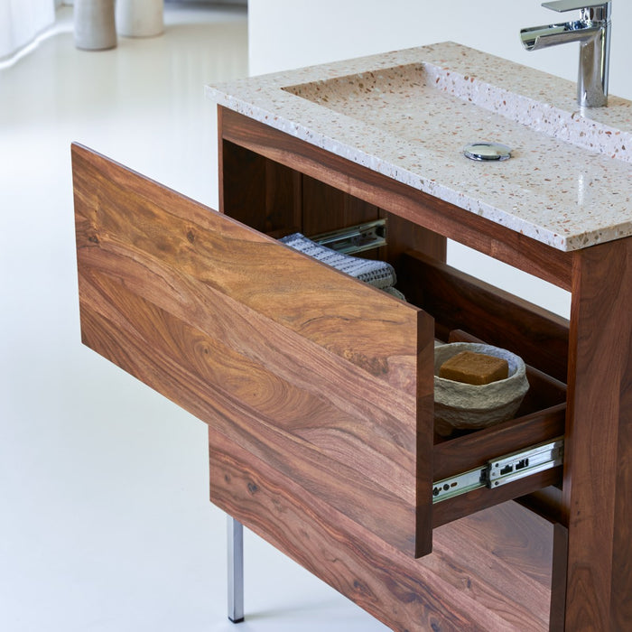 Tikamoon - Nova - Massief palissanderhouten en terrazzo premium badka…