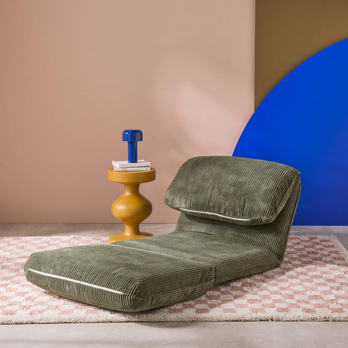 sweeek - Slaapfauteuil omvormbaar ribfluweel dikke rib 1 persoons Cosy