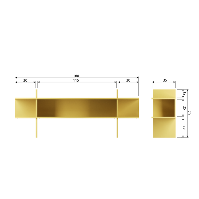 WOOOD Jana Bijzettafel - Grenen - Mist - 70x180x35