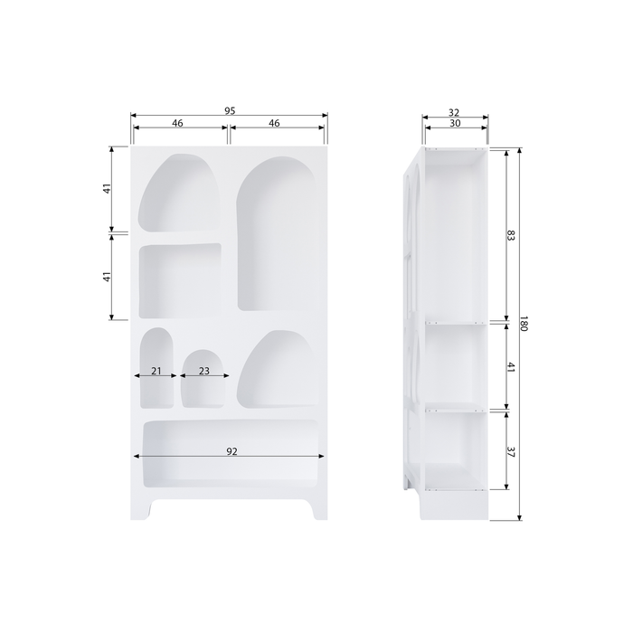 WOOOD Caz Vakkenkast - Plywood - Wit - 180x95x32