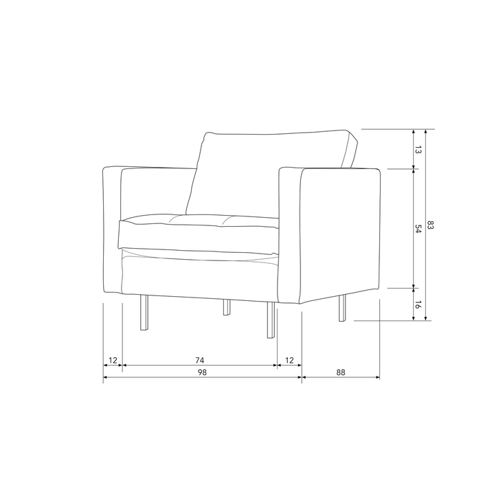 WOOOD Rodeo Hoekbank Links - Polyester - Pistache - 83x98x88