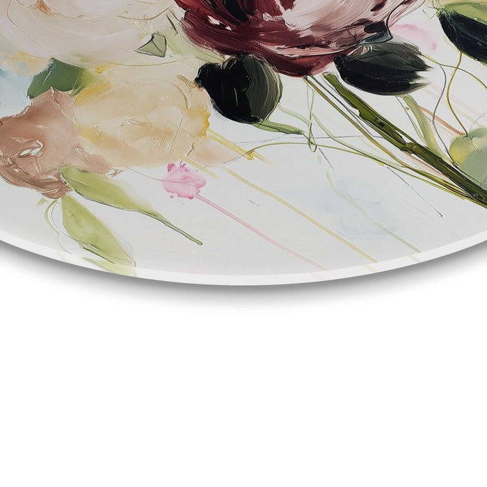 Reinders - Herfstboeket II - Glasschilderij Ø 50 cm - Beige