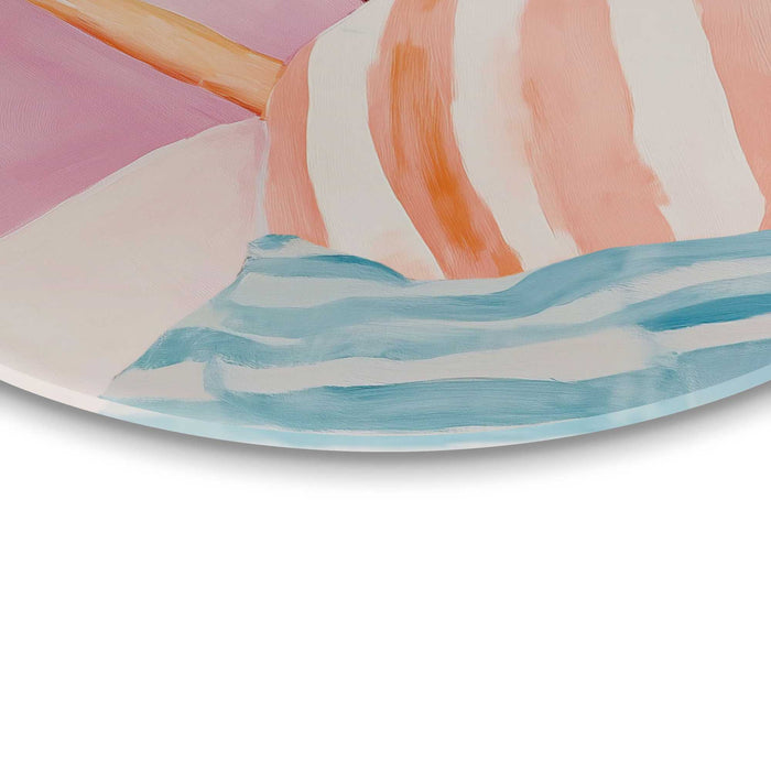 Reinders - Koffie in bed - Glasschilderij Ø 50 cm - Roze