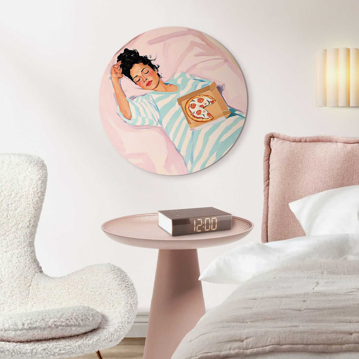 Reinders - After dinner dip - Glasschilderij Ø 50 cm - Roze