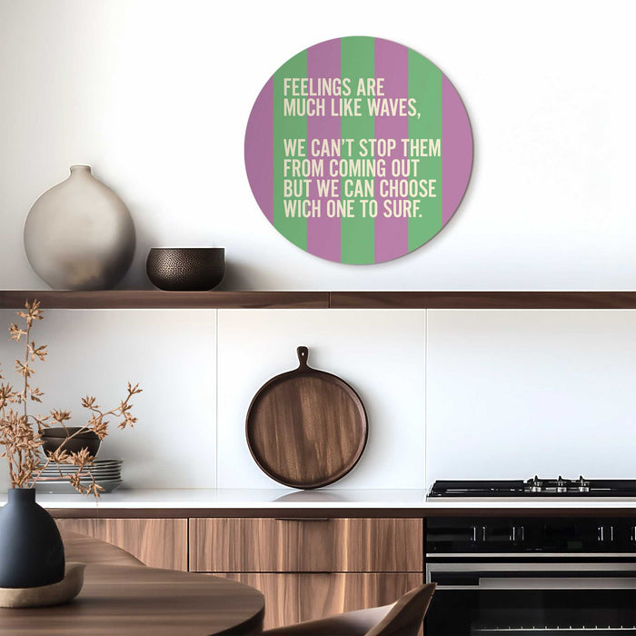 Reinders - Gevoelens zijn als golven - Glasschilderij Ø 50 cm - Paars