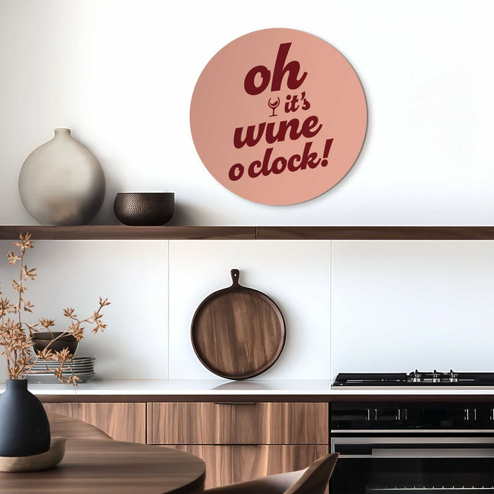 Reinders - Tijd voor wijn - Bordeauxrood - Glasschilderij Ø 50 cm - Rood