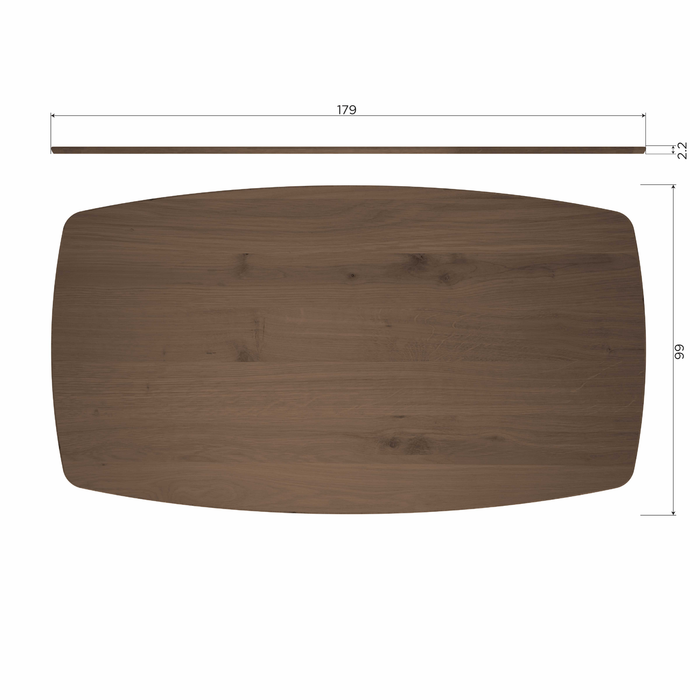 WOOOD Tablo Eettafel Deens Ovaal 180x100 - Eiken - Bruin