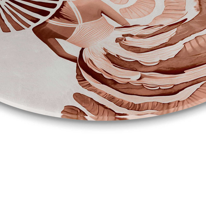 Reinders - Ronde jurk terracotta - Glasschilderij Ø 50 cm - Oranje