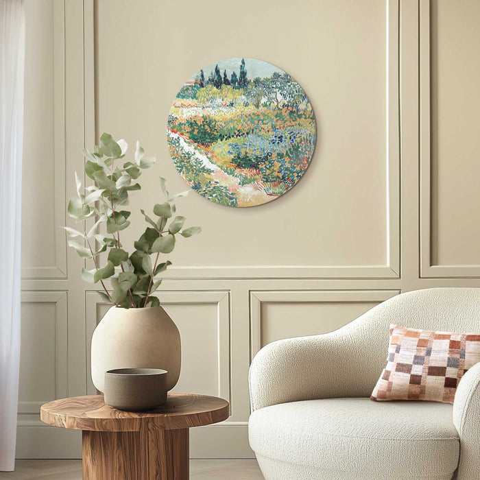 Reinders - Van Gogh - Tuin in Arles - Glasschilderij Ø 50 cm - Groen