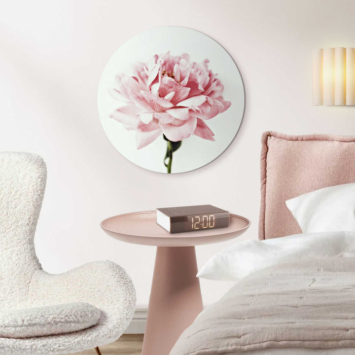 Reinders - Pioenroos - Glasschilderij Ø 50 cm - Roze