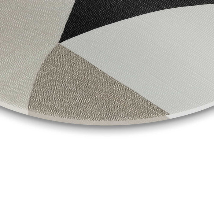 Reinders - Abstracte sfeer I - Glasschilderij Ø 50 cm - Beige