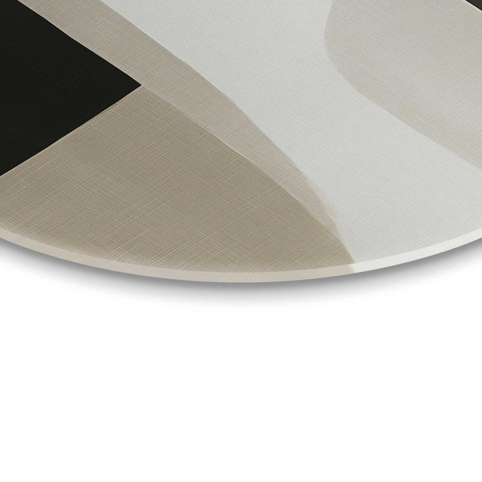 Reinders - Abstracte sfeer II - Glasschilderij Ø 50 cm - Beige