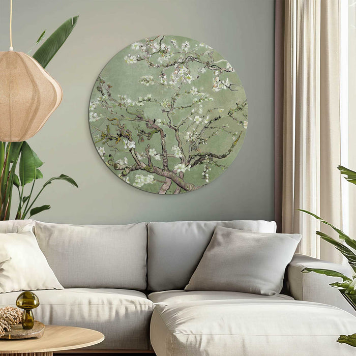 Reinders - Van Gogh - Amandelbloesem - Glasschilderij Ø 70 cm - Groen