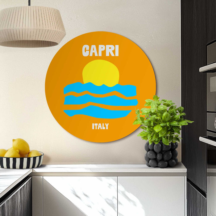 Reinders - Capri - Glasschilderij Ø 70 cm - Oranje