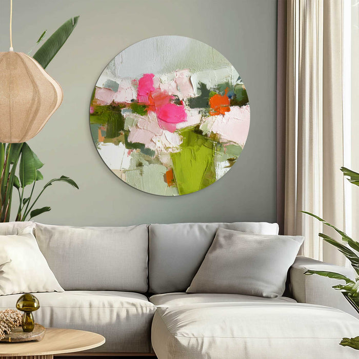 Reinders - Abstracte lente - Glasschilderij Ø 70 cm - Groen