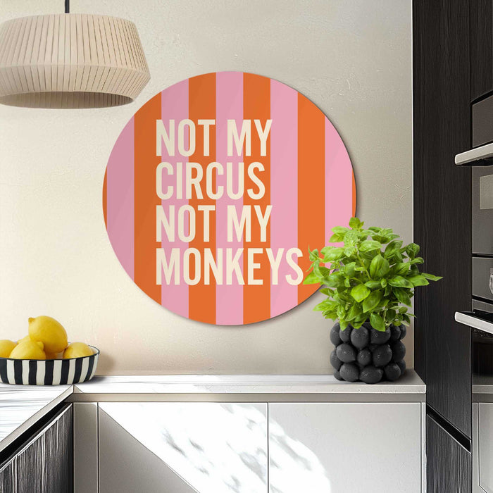 Reinders - Niet mijn circus - Glasschilderij Ø 70 cm - Oranje