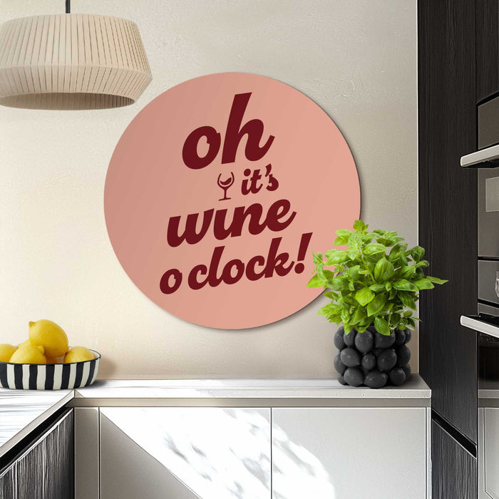 Reinders - Tijd voor wijn - Bordeauxrood - Glasschilderij Ø 70 cm - Rood