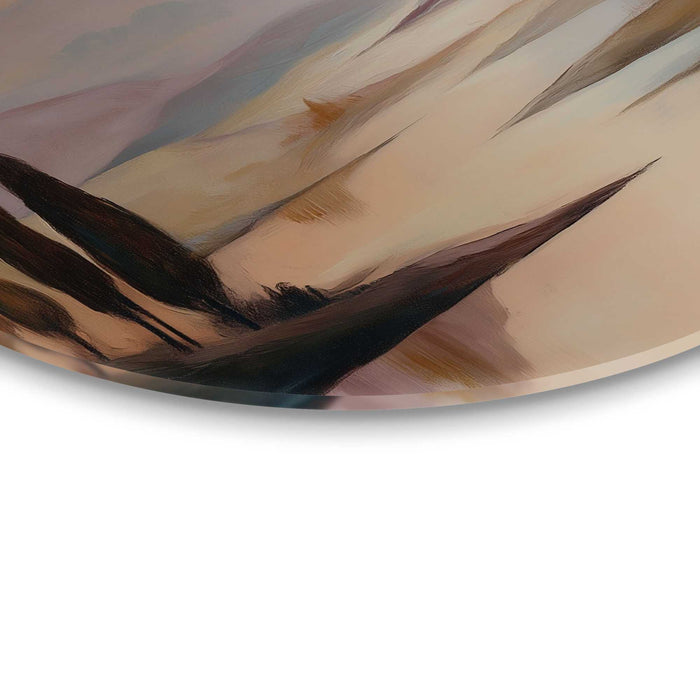 Reinders - Landschap II - Glasschilderij Ø 70 cm - Bruin