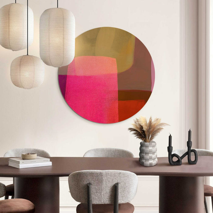 Reinders - Roze tinten I - Glasschilderij Ø 70 cm - Roze