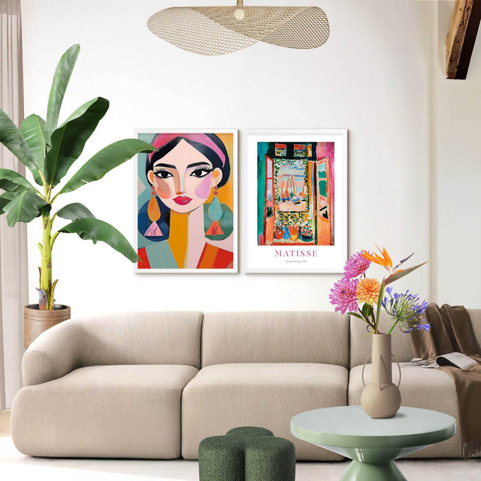 Reinders - Matiisse Open Window - Schilderijen set 50x70 cm - Bont