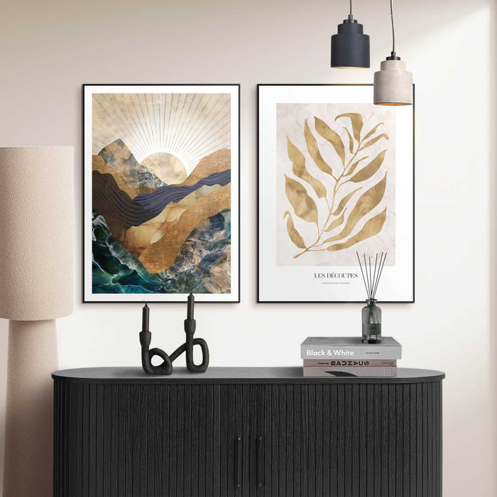 Reinders - Natuur met gouden twist - Schilderijen set 50x70 cm - Goudkleurig