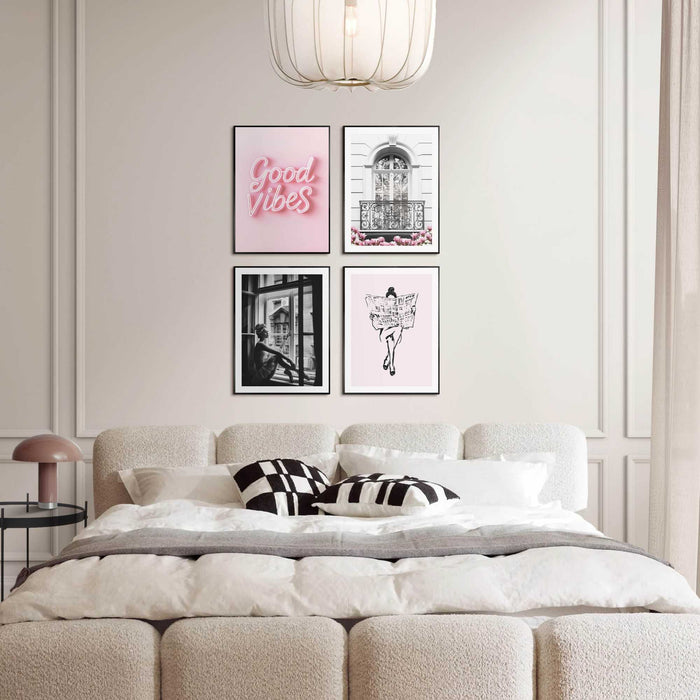 Reinders - Good Vibes - Wanddecoratieset 30x40 cm - Roze