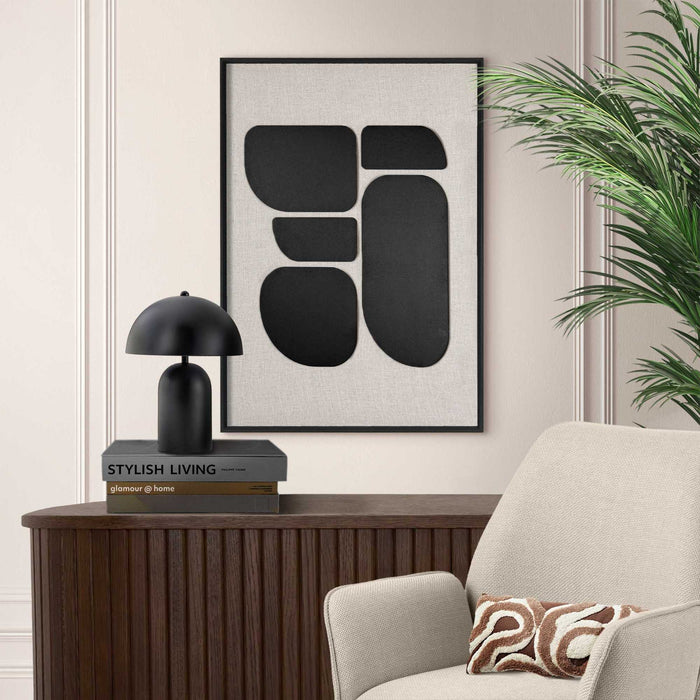 Reinders - Organic Blocks Linen Black - Schilderij 3D Art 50x70 cm - Zwart