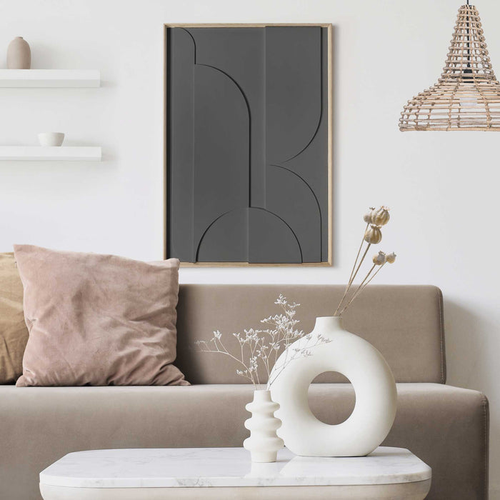 Reinders - Puzzeled Relief Art Schilderij - 70 x 50 cm - Charcoal