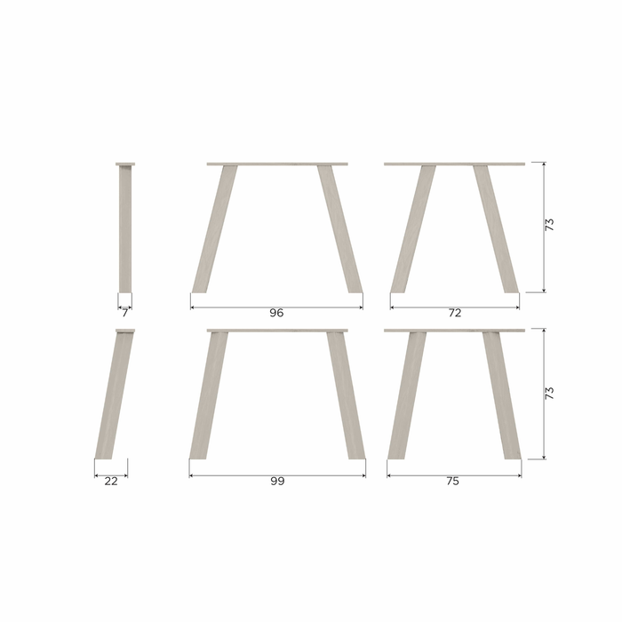 WOOOD Haarlem 4-standen poot - Eiken - Beige - Set van 2