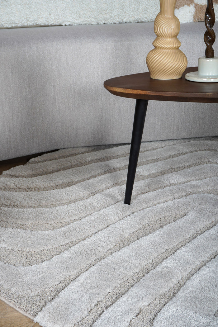 Veer Carpets - Vloerkleed Lima Beige Rond ø160 cm
