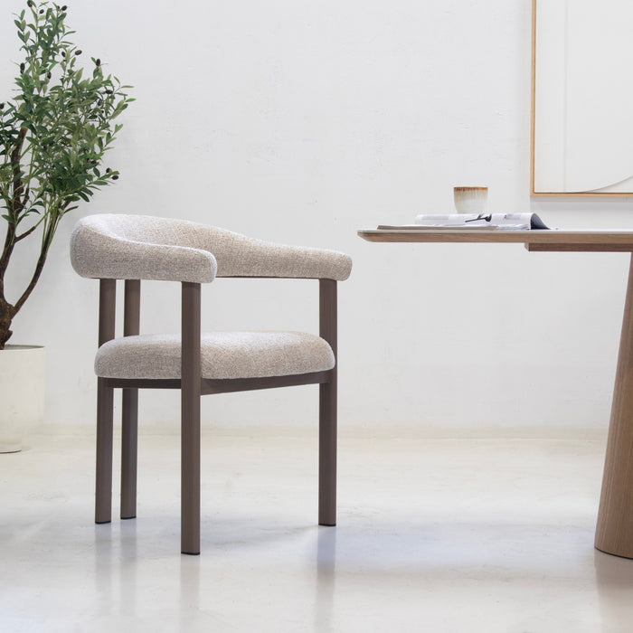 DÉJA Living - Eetkamerstoel - Stof - Taupe|Taupe - Odense - Set van 2