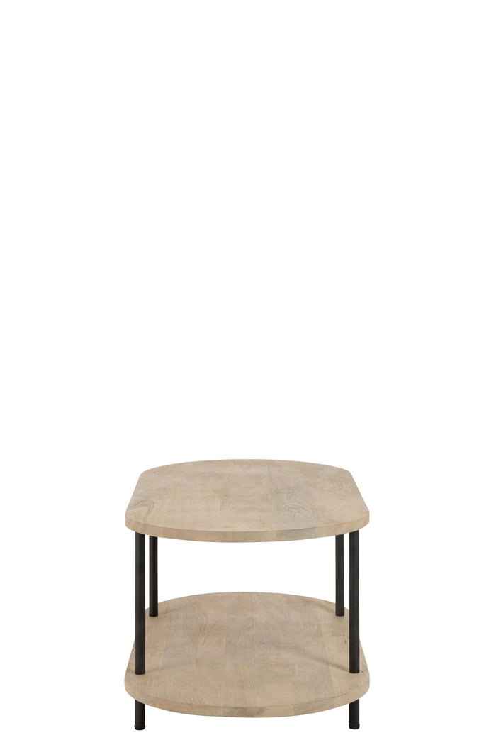 J-Line salontafel Eli 2 Planken - hout|metaal - naturel|grijs