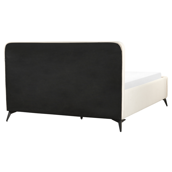 Beliani-VALOGNES-Tweepersoonsbed-Lichtbeige-160 x 200 cm-Corduroy