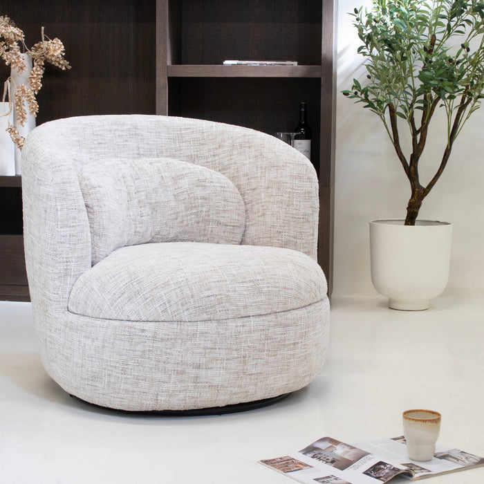 DÉJA Living - Draaifauteuil Greige Stof - Zithoogte 40cm - Lilou