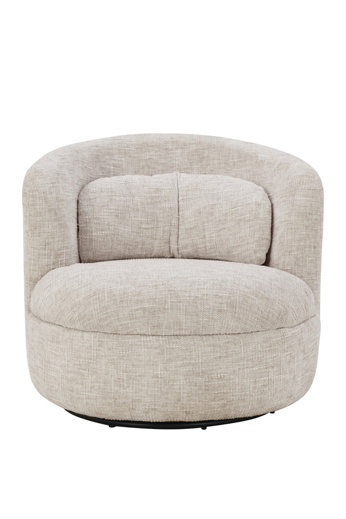 DÉJA Living - Draaifauteuil Greige Stof - Zithoogte 40cm - Lilou
