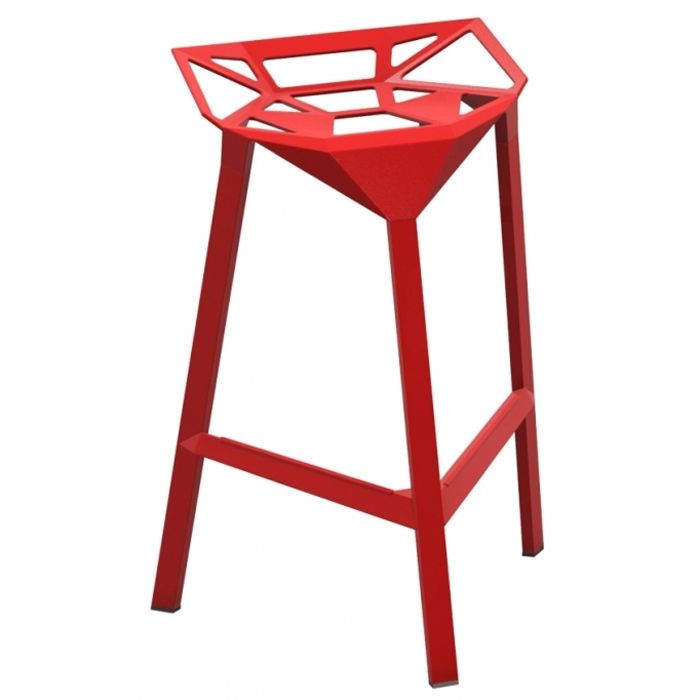 Stool One barkruk medium rood