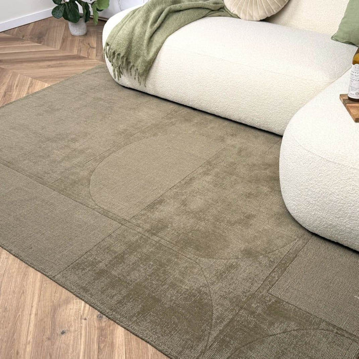Wollen vloerkleed Twig groen - Interieur05 - 160 x 230 cm