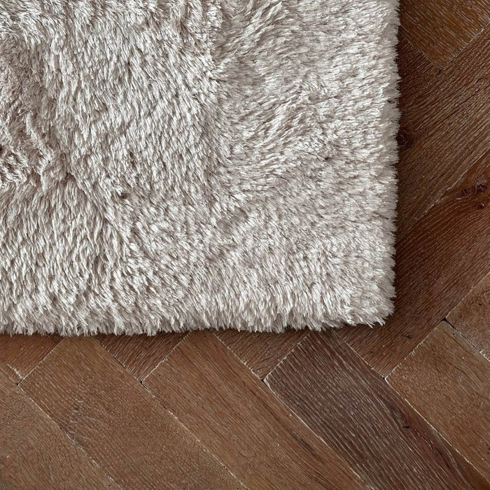 Hoogpolig vloerkleed Odelia beige|wit - Interieur05 - 150 x 80 cm