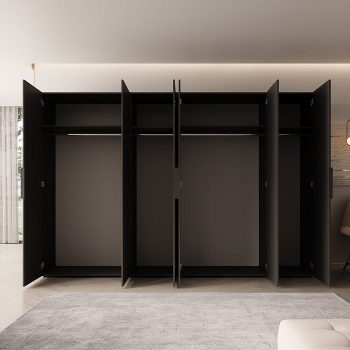 Meubella - Kledingkast Marquesa - Zwart - 300 cm