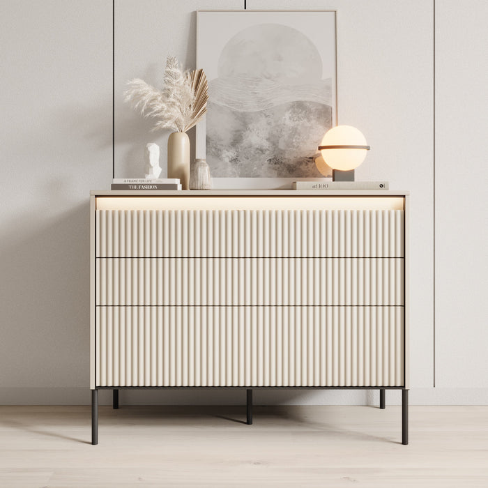 Meubella - Ladekast Timoteo - Beige - 104 cm